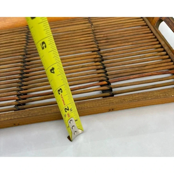 Large Bamboo Rattan Tray Sturdy Heavy Duty Handcrafted with Handles Matte Brown - Picture 8 of 8